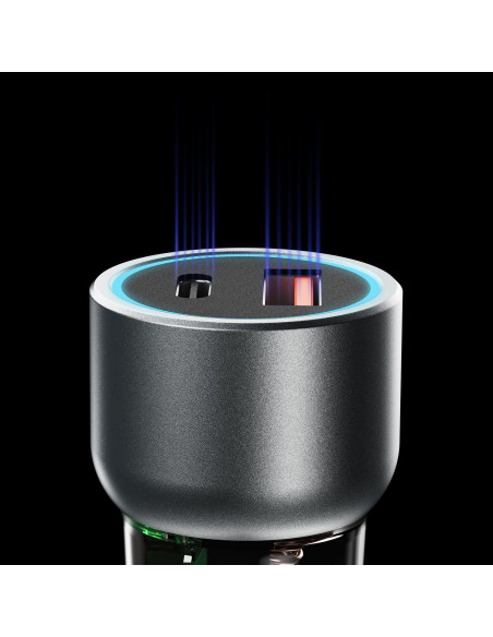 
R4T 30W USB-A USB-C automobilinis įkroviklis – pilkas
