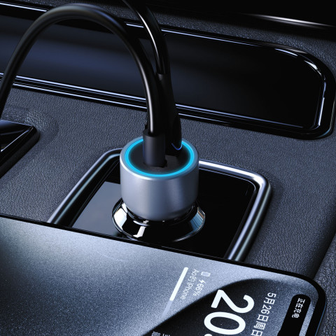 
R4T 30W USB-A USB-C automobilinis įkroviklis – pilkas
