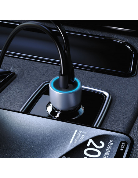 
R4T 30W USB-A USB-C automobilinis įkroviklis – pilkas
