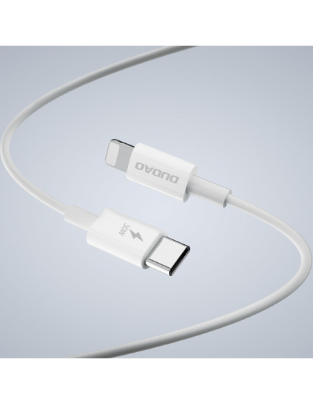
GaN A30EUL 30W USB-A USB-C sieninis įkroviklis + USB-C – „Lightning“ laidas – baltas
