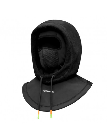 
Šiltas, vėjui nelaidus sportinis balaklavas su gobtuvu dviračiui, automobiliui, žygiams - juodas
