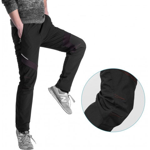 
Patrol vėjui nelaidžios sportinės kelnės važiavimui dviračiu ir žygiams, L dydis - juodos
