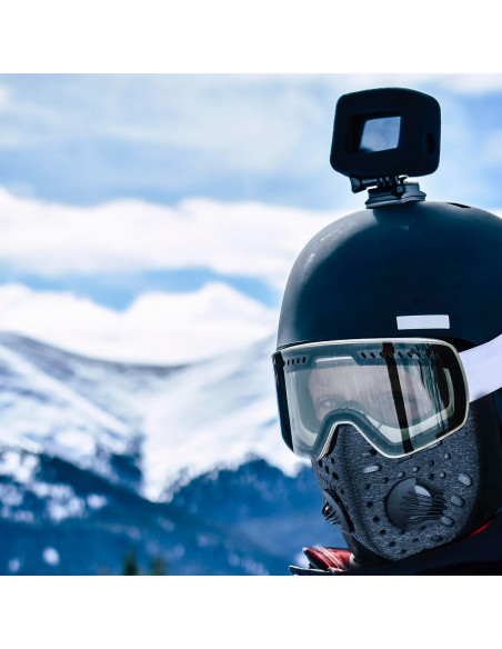 
Naujas aksominis sportinis balaklavas su kauke ir filtru dviračiui, motociklui, slidinėjimui, žygiams - juodas
