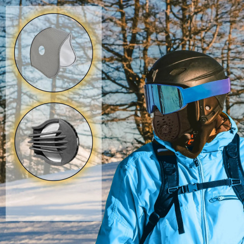 
Naujas aksominis sportinis balaklavas su kauke ir filtru dviračiui, motociklui, slidinėjimui, žygiams - juodas
