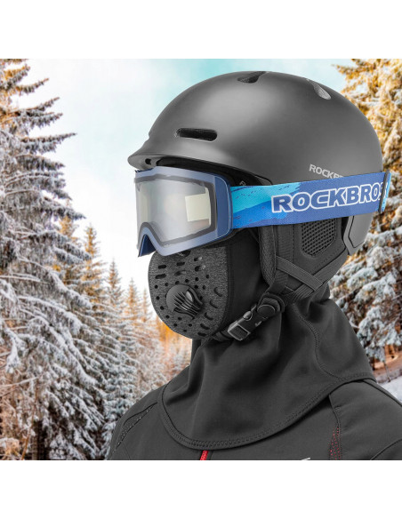 
Naujas aksominis sportinis balaklavas su kauke ir filtru dviračiui, motociklui, slidinėjimui, žygiams - juodas
