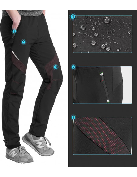 
Patrol vėjui nelaidžios sportinės kelnės važiavimui dviračiu ir žygiams pėsčiomis, XL dydis – juodos
