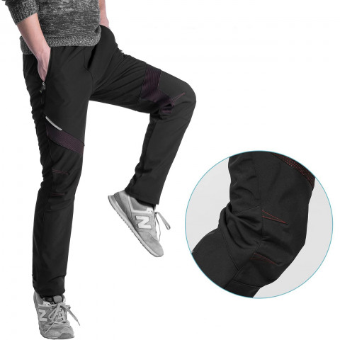 
Patrol vėjui nelaidžios sportinės kelnės važiavimui dviračiu ir žygiams pėsčiomis, XL dydis – juodos
