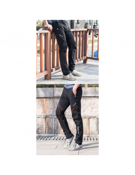 
Patrol vėjui nelaidžios sportinės kelnės važiavimui dviračiu ir žygiams pėsčiomis, XL dydis – juodos
