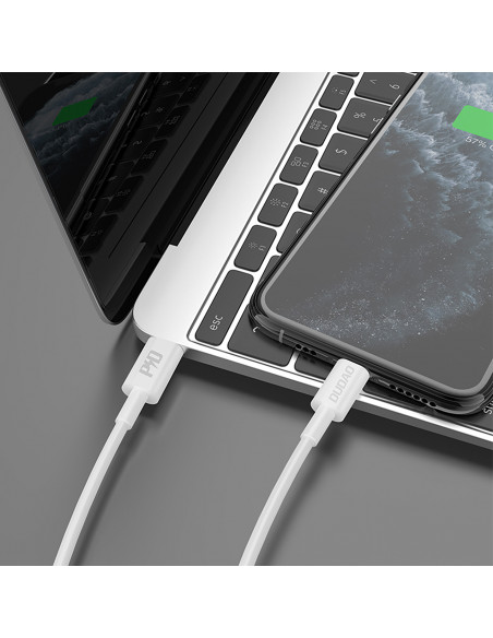 
L6X USB-C – iPhone Lightning PD 20W 1m laidas – baltas
