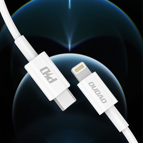 
L6X USB-C – iPhone Lightning PD 20W 1m laidas – baltas
