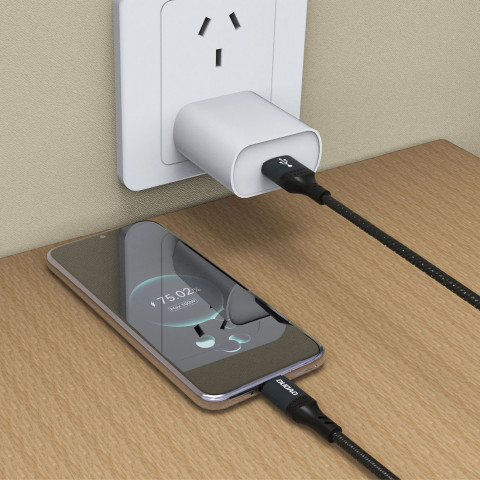 
L3ST USB-A - USB-C 5A pintas kabelis 1,2 m - juodas
