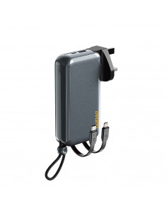 
2in1 JK, JAV, ES sieninis įkroviklis + 10000mAh išorinė baterija USB-C, USB-A – pilka
