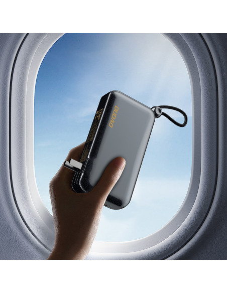 
2in1 JK, JAV, ES sieninis įkroviklis + 10000mAh išorinė baterija USB-C, USB-A – pilka
