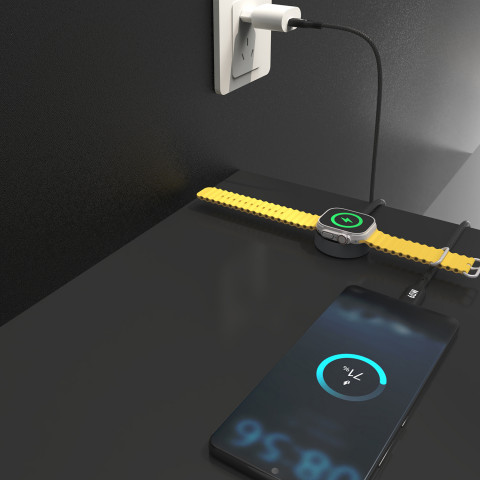 
2in1 „Apple Watch“ įkrovimo laidas + USB-C PD 60W kištukas – juodas
