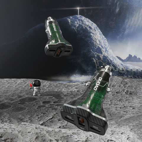 
R78 78W USB-C PD / 2xUSB-A QC automobilinis įkroviklis – juodas
