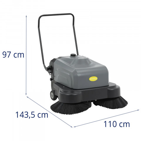 
Akumuliatorinė šlavimo mašina, 2 šepečiai, 46 cm, 4000 m2/ val.
