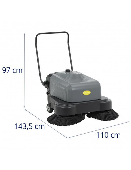 
Akumuliatorinė šlavimo mašina, 2 šepečiai, 46 cm, 4000 m2/ val.
