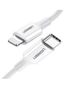 
MFi USB-C - iPhone Lightning kabelis 20W 3A 0.25m - baltas
