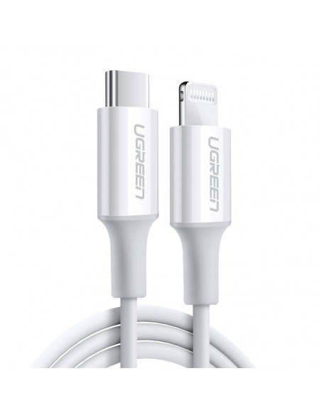 
MFi USB-C - iPhone Lightning kabelis 20W 3A 0.25m - baltas
