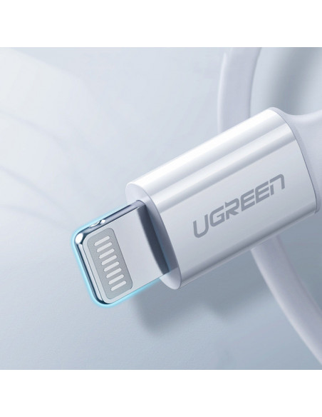 
MFi USB-C - iPhone Lightning kabelis 20W 3A 0.25m - baltas
