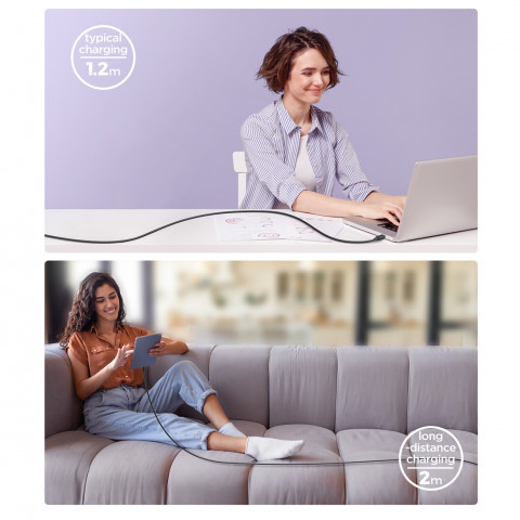 
Daugiaspalvis serijos A14 USB-C – iPhone Lightning 20W laidas 1,2 m – juodas
