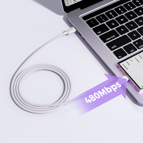 
Daugiaspalvis serijos A14 USB-C - USB-C 100W 1,2 m laidas - baltas
