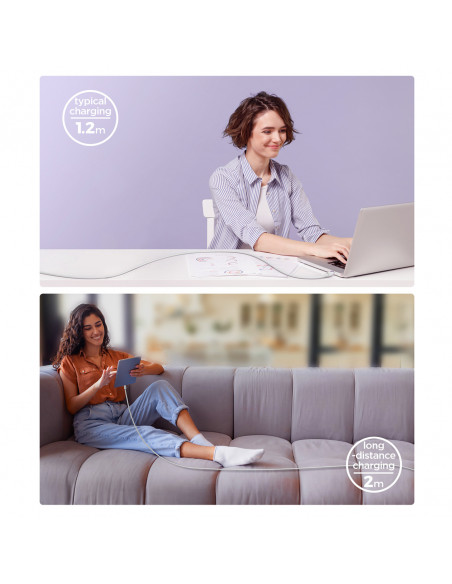 
Daugiaspalvis serijos A14 USB-C - USB-C 100W 1,2 m laidas - baltas
