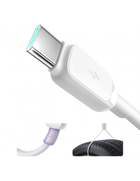 
Daugiaspalvis serijos A14 USB-A - USB-C 3A 1,2 m laidas - baltas
