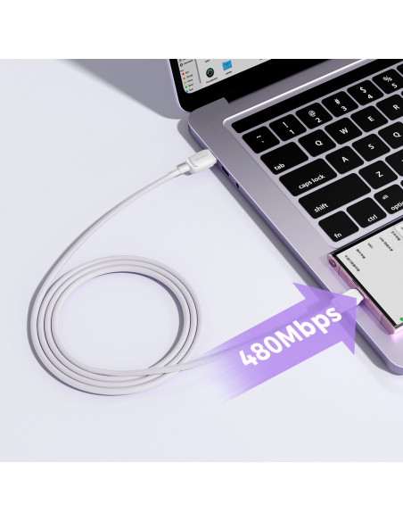 
Daugiaspalvis serijos A14 USB-A - USB-C 3A 1,2 m laidas - baltas
