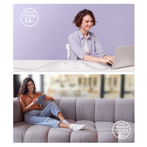 
Daugiaspalvis serijos A14 USB-A - USB-C 3A 1,2 m laidas - baltas
