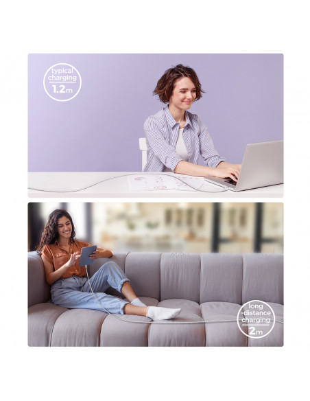 
Daugiaspalvis serijos A14 USB-A - USB-C 3A 1,2 m laidas - baltas
