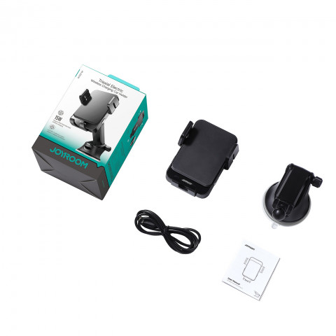 
Elektrinis laikiklis su 15 W indukciniu įkrovikliu prietaisų skydeliui - juodas
