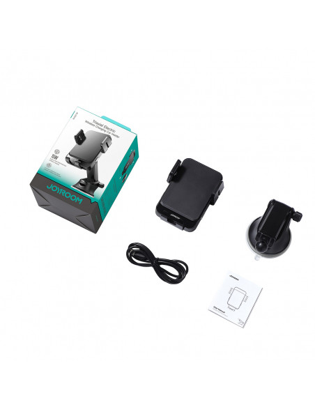 
Elektrinis laikiklis su 15 W indukciniu įkrovikliu prietaisų skydeliui - juodas
