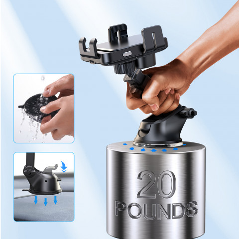 
Elektrinis laikiklis su 15 W indukciniu įkrovikliu prietaisų skydeliui - juodas
