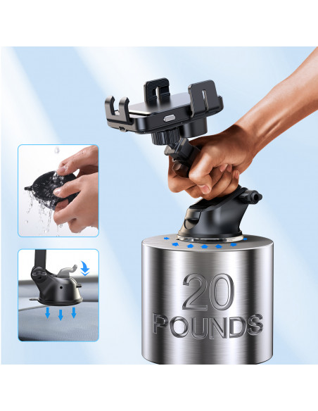 
Elektrinis laikiklis su 15 W indukciniu įkrovikliu prietaisų skydeliui - juodas
