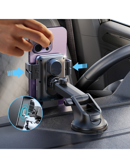 
Elektrinis laikiklis su 15 W indukciniu įkrovikliu prietaisų skydeliui - juodas
