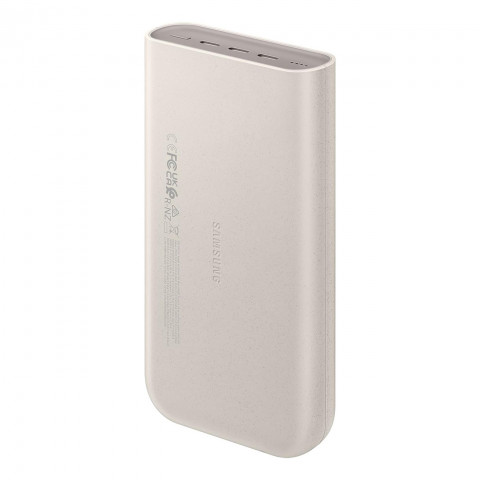 
„Samsung Powerbank“ 20000mAh, 3x USB-C, 45W, SFC – smėlio spalvos
