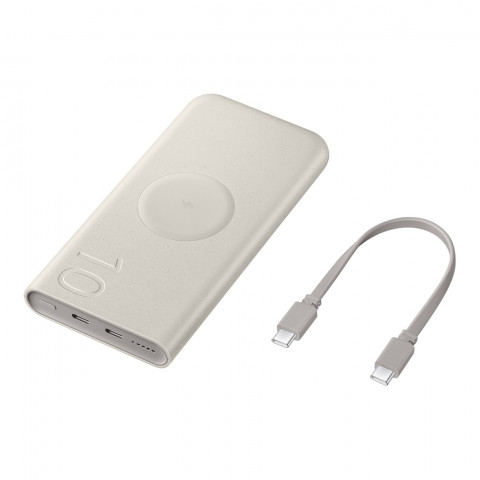 
„Samsung“ 10000mAh indukcinė išorinė baterija, 2x USB-C, 25W, SFC – smėlio spalvos
