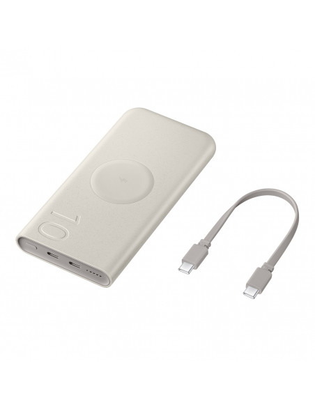 
„Samsung“ 10000mAh indukcinė išorinė baterija, 2x USB-C, 25W, SFC – smėlio spalvos
