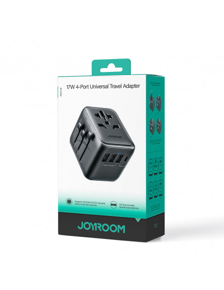 
Universalus kelioninis įkroviklis 17W ES / JAV / JK / JP / AU / CN - juodas
