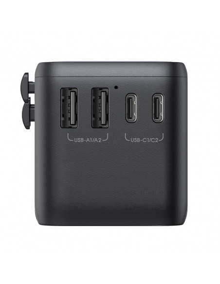 
Universalus kelioninis adapteris įkroviklis 65W ES / JAV / JP / AU / JK / CN - juodas
