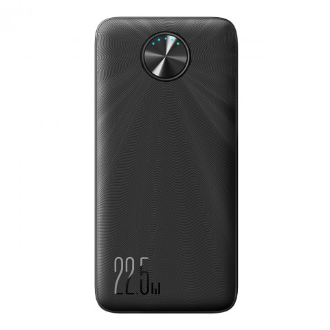 
Nešiojamoji baterija 10000mAh USB-C USB-A 22.5W SCP QC PD - juoda
