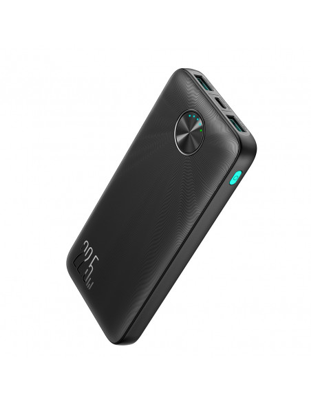 
Nešiojamoji baterija 10000mAh USB-C USB-A 22.5W SCP QC PD - juoda
