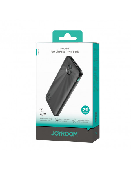 
Nešiojamoji baterija 10000mAh USB-C USB-A 22.5W SCP QC PD - juoda
