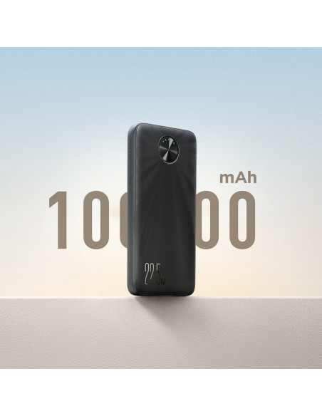 
Nešiojamoji baterija 10000mAh USB-C USB-A 22.5W SCP QC PD - juoda
