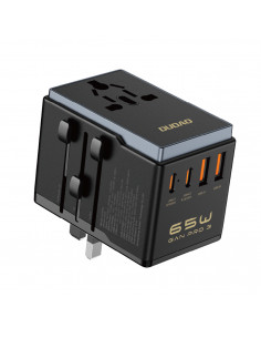 
GAN PRO 3 65W kelioninis adapteris įkroviklis ES / JAV / JP / AUS / JK 2x USB-C 2x USB-A - juodas
