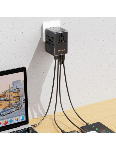 
GAN PRO 3 65W kelioninis adapteris įkroviklis ES / JAV / JP / AUS / JK 2x USB-C 2x USB-A - juodas

