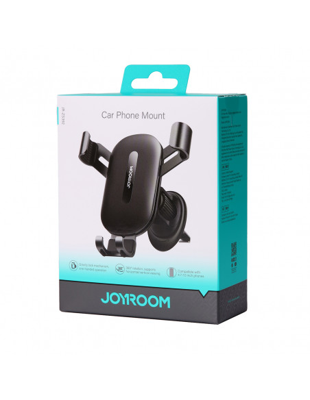 
„Gravity“ automobilio telefono laikiklis oro išleidimo angai – juodas
