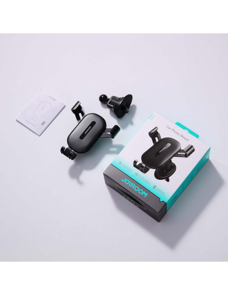 
„Gravity“ automobilio telefono laikiklis oro išleidimo angai – juodas
