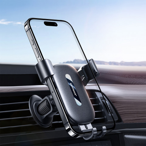 
„Gravity“ automobilio telefono laikiklis oro išleidimo angai – juodas
